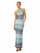 Marina Azure One-Shoulder Maxi Dress