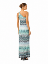 Marina Azure One-Shoulder Maxi Dress