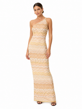 Aurelia Gold One-Shoulder Maxi Dress
