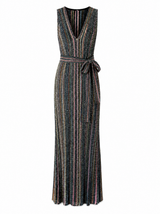 Elysian Stripe Wrap Gown