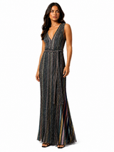 Elysian Stripe Wrap Gown