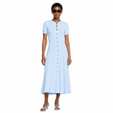 Azure Belle Button Midi Dress