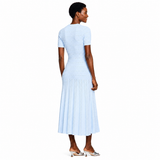 Azure Belle Button Midi Dress