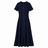 Navy Elara Knit Midi Dress