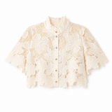 Ivory Fleur Lace Cropped Blouse