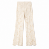 Ivory Fleur Lace Wide-Leg Pants