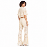 Ivory Fleur Lace Wide-Leg Pants