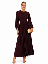 Mahogany Muse Pleated Maxi Dress