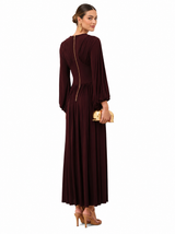 Mahogany Muse Pleated Maxi Dress