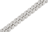 WHITE GOLD CUBAN CHAIN BRACELET (20mm)