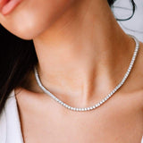 WHITE GOLD TENNIS CHAIN NECKLACE (3mm)