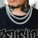 WHITE GOLD CUBAN CHAIN (13mm)