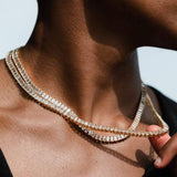 GOLD TENNIS CHAIN NECKLACE (3mm)