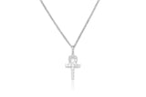 White Gold Ankh Cross Necklace